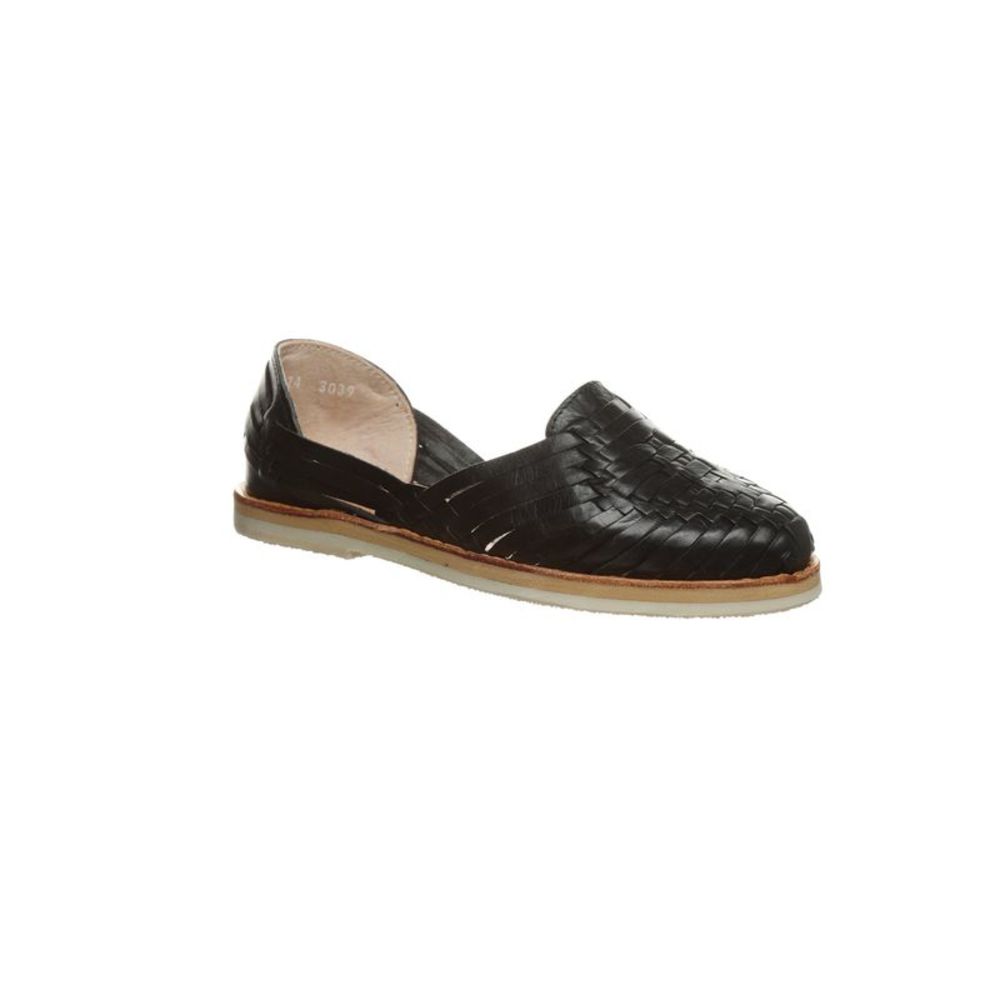 BEAR PAW Womens Black Huarache-Silvia Block Heel Slip On Leather Sandals 9